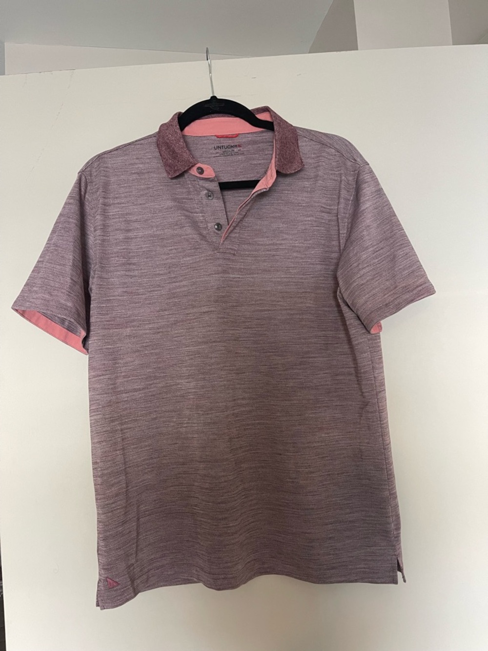 UNTUCKit Men's Heathered Maroon Mauve Polo Shirt